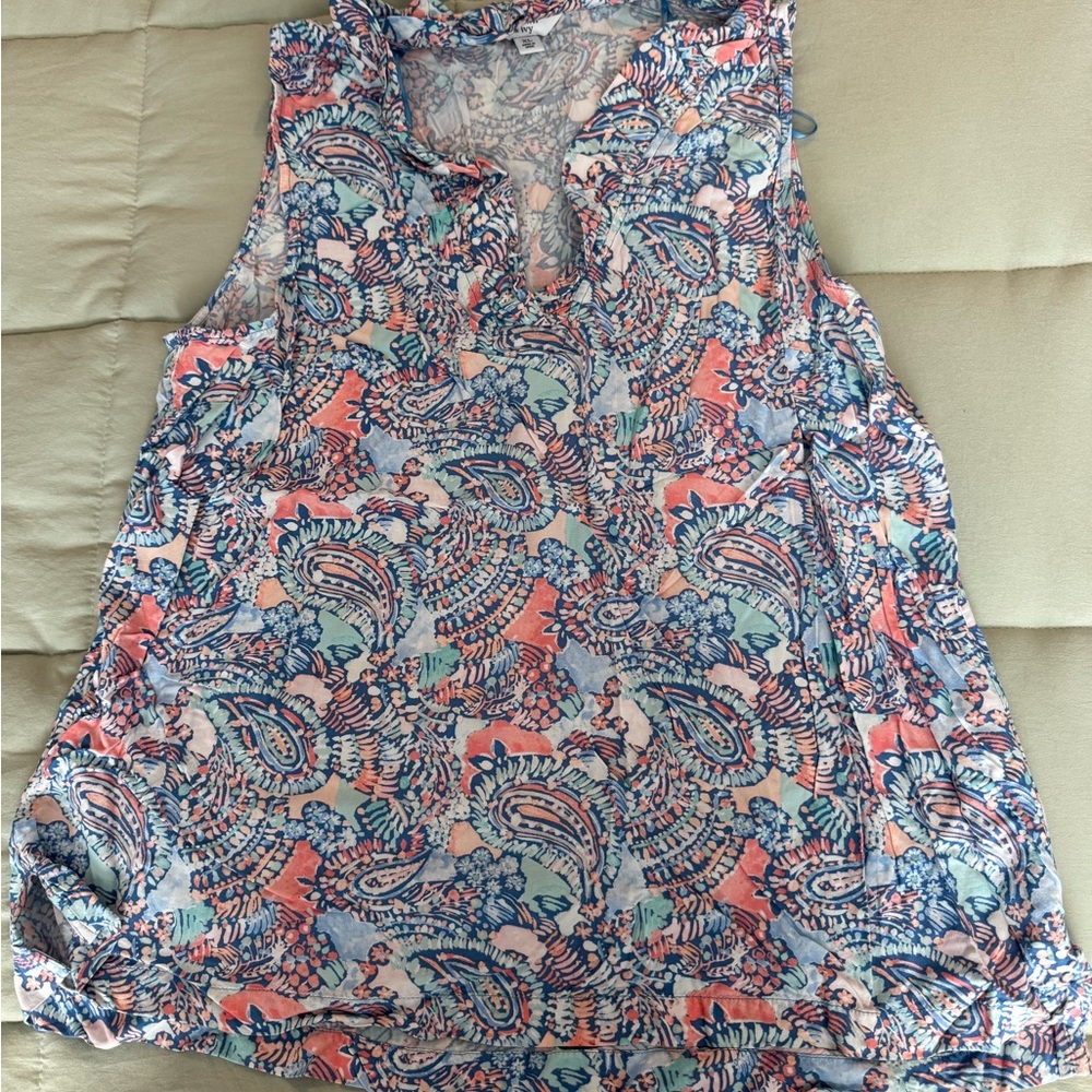Crown & Ivy Multicolor Paisley Top